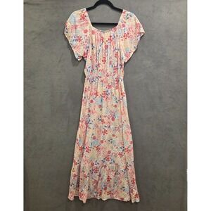 Berkley Jensen Tiered Maxi Dress Women Medium Floral Boho Cottage Layered Ruffle